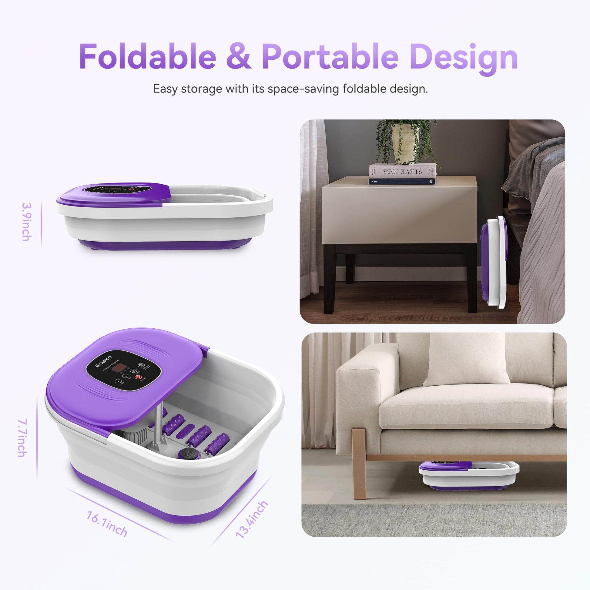 Red light therapy and bubble function active in Cupilo foot spa