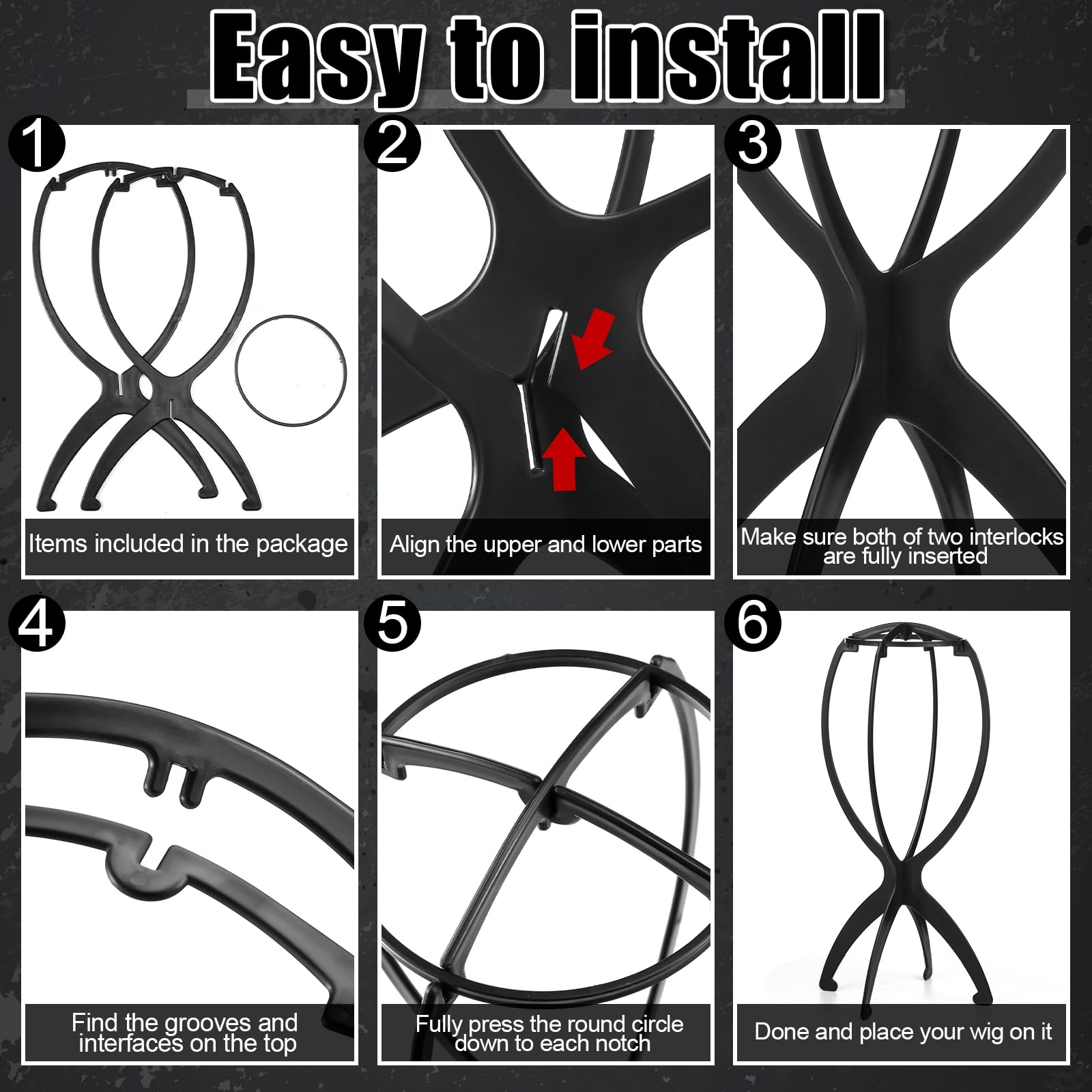 ProSuites wig stand set for home and travel use