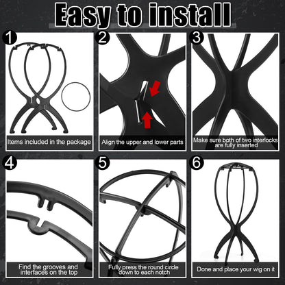 ProSuites wig stand set for home and travel use