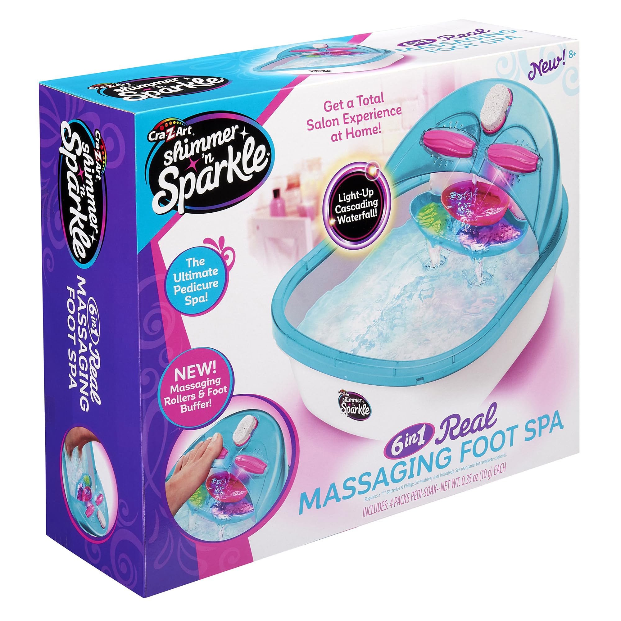 Children using the Shimmer 'N Sparkle massaging foot spa