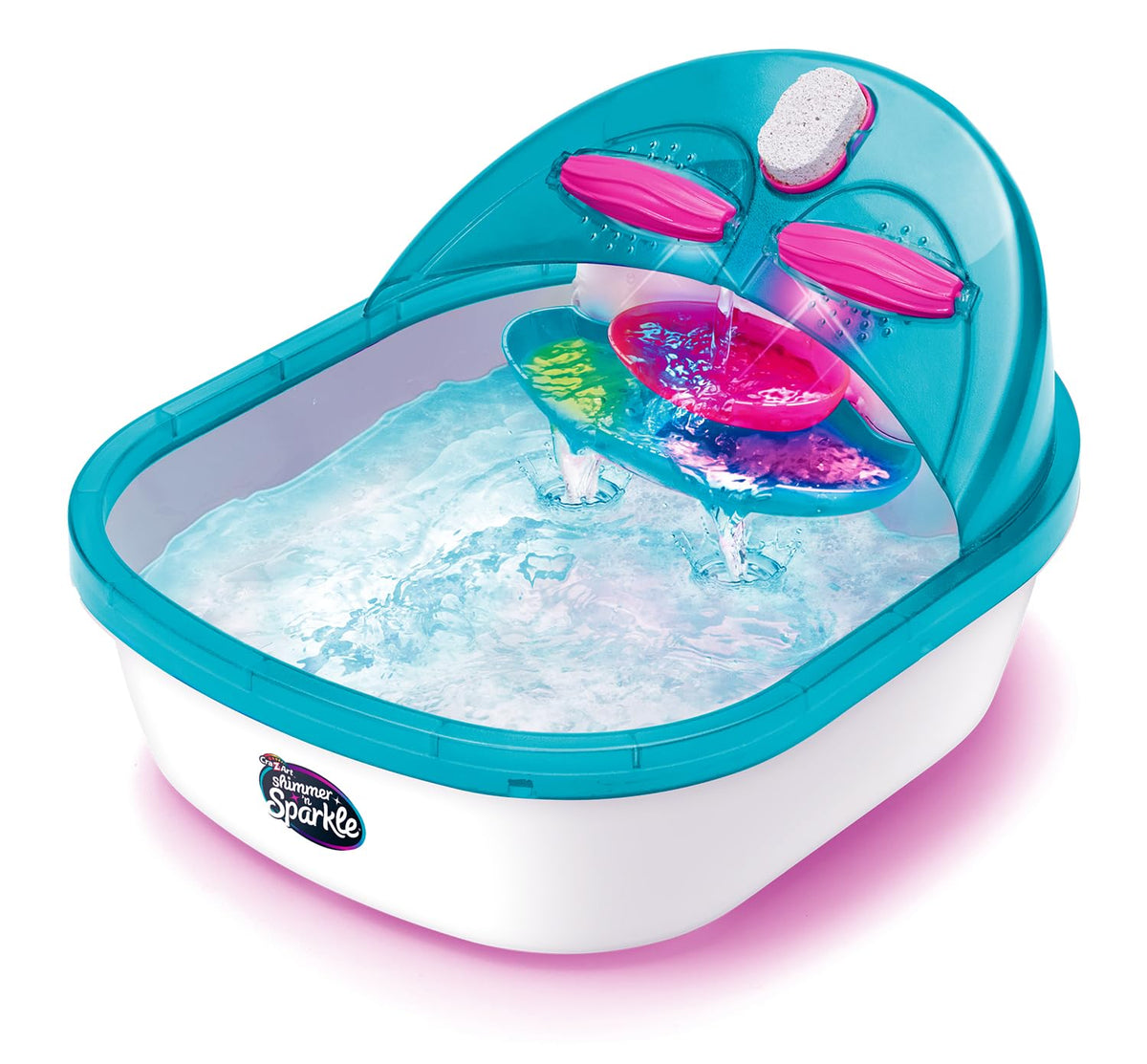 Bright turquoise and pink Cra-Z-Art pedicure spa box packaging view