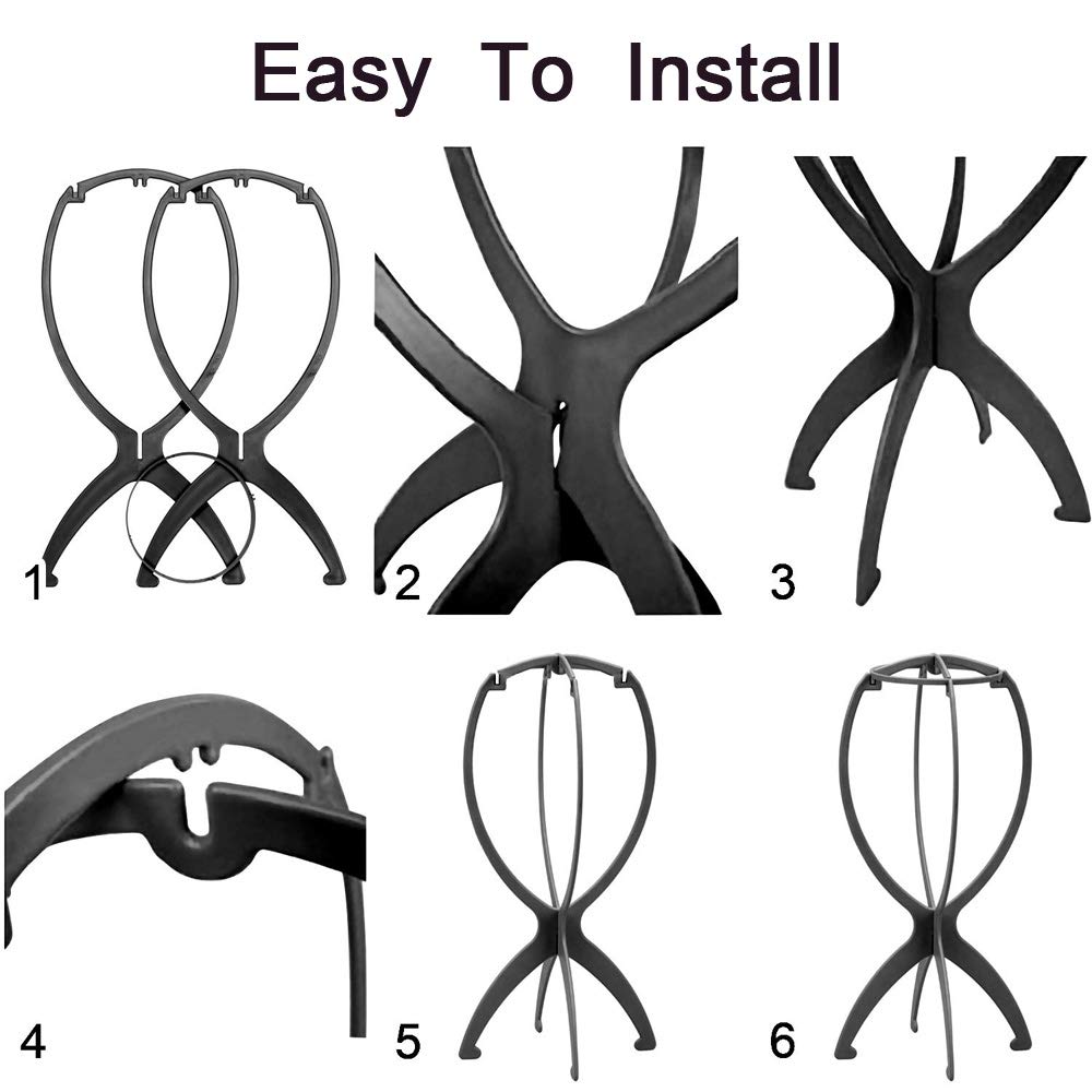 Air drying short wig stand demonstrating open airflow design for quick drying