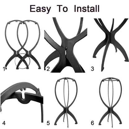 Air drying short wig stand demonstrating open airflow design for quick drying