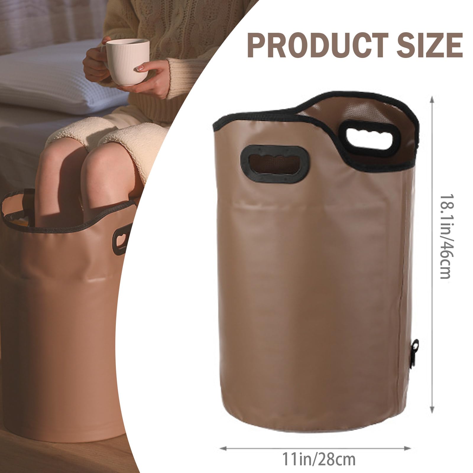 Iensen portable foot soak tub folded for travel storage