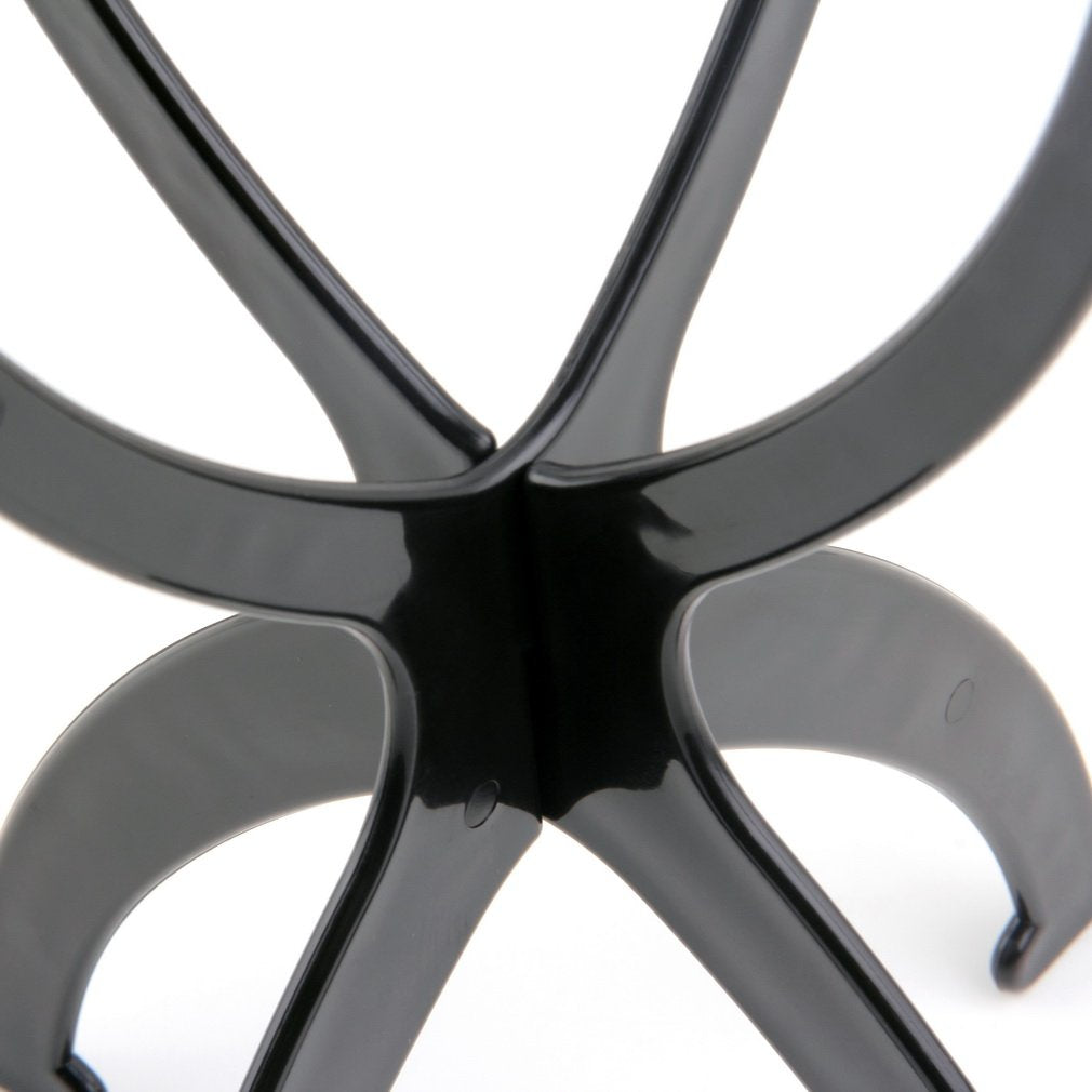 Travel friendly lightweight wig head stand showcasing quick three piece snap assembly