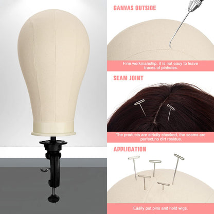 Complete wig making kit with T-pins C-pins and bristle brush accessories