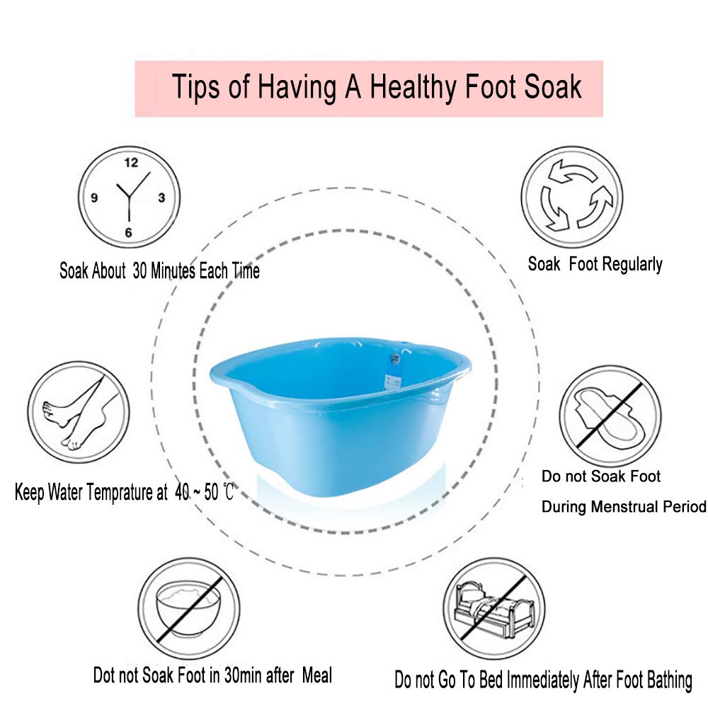 Sturdy blue foot bath tub with ergonomic handles