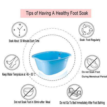 Sturdy blue foot bath tub with ergonomic handles