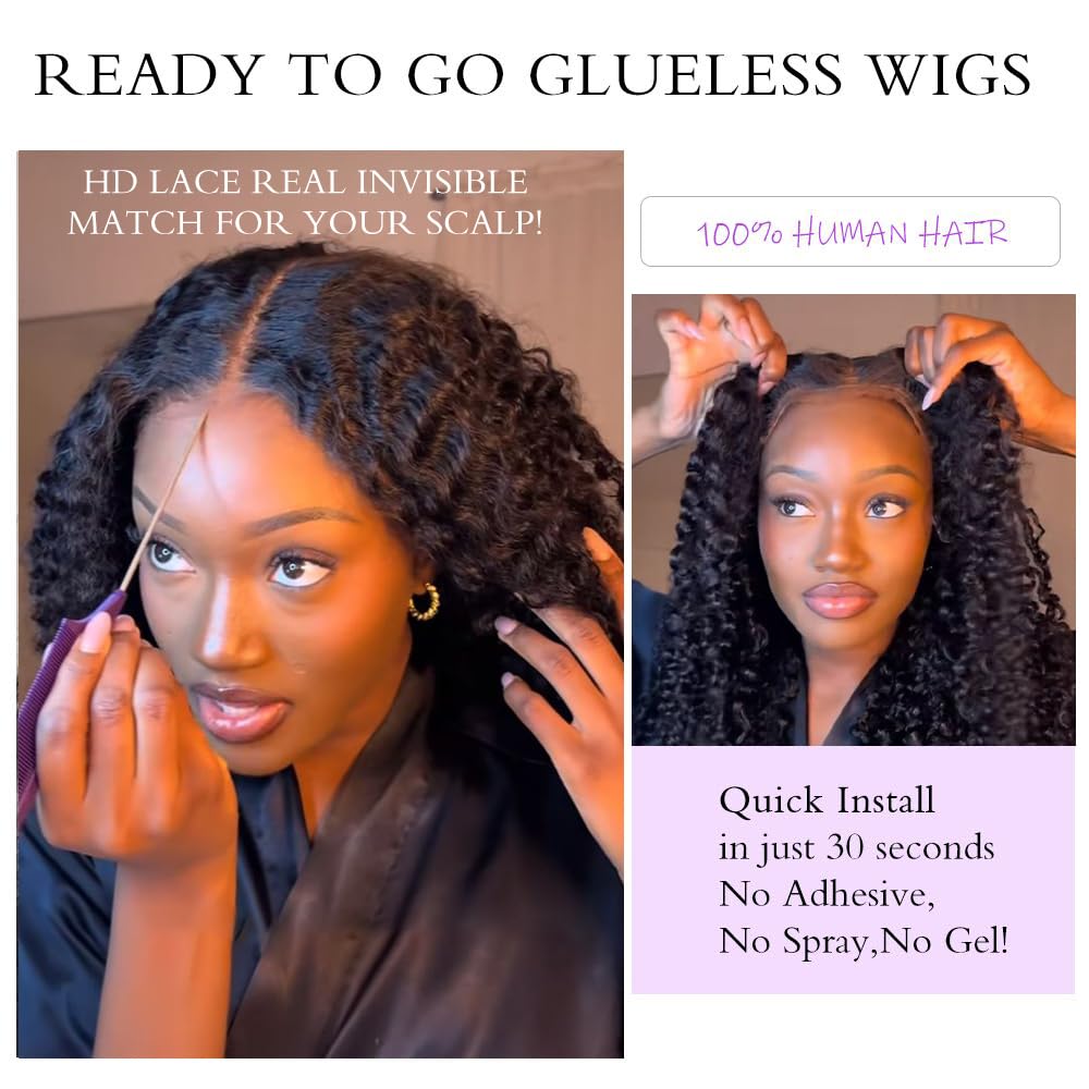 Tahikie 26 inch human hair wig highlighting the pre-cut High Definition lace hairline.