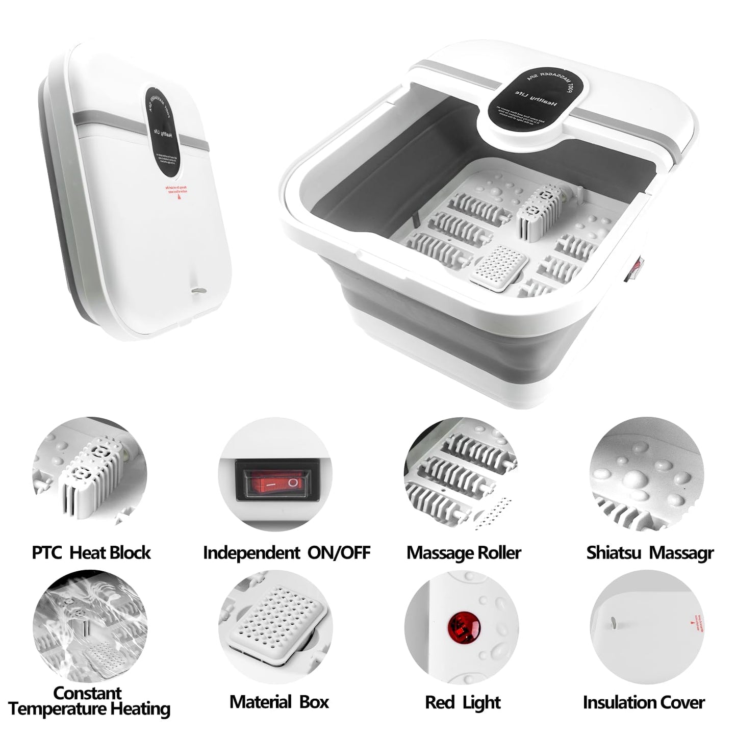 Teepten foot soaking tub showing collapsible silicone sides