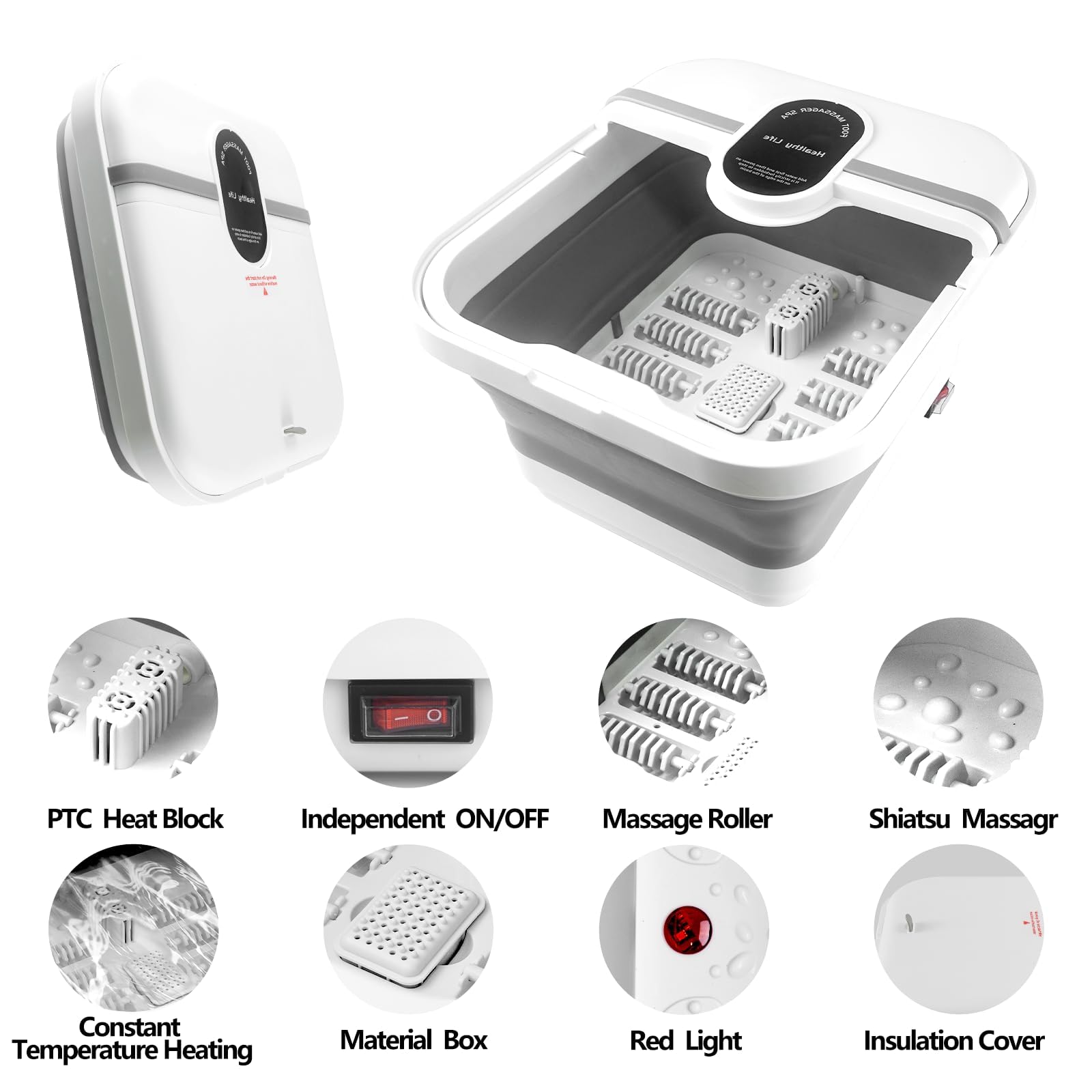 Teepten foot soaking tub showing collapsible silicone sides