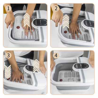 Close up of the 8 manual massage rollers in teepten foot spa