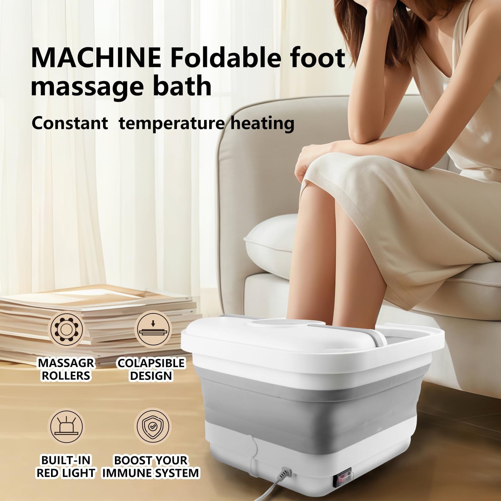 Top view of teepten pedicure foot spa with water line