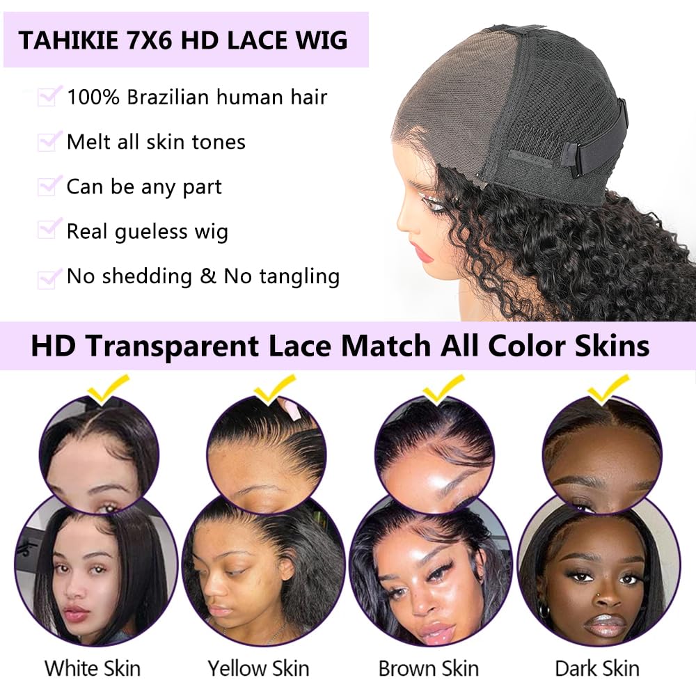 Tahikie wear and go wig illustrating the realistic 7x6 parting area.