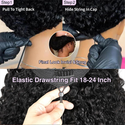 Tahikie virgin human hair product showcasing natural color texture up close.