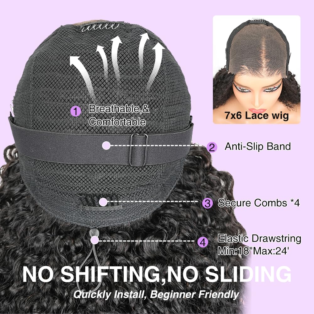 Tahikie glueless lace wig package contents including adjustable bands and combs.