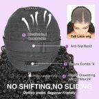 Tahikie glueless lace wig package contents including adjustable bands and combs.