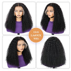 Detailed texture look of the unprocessed Brazilian virgin human hair coils on the 20 inch unit
