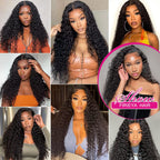 Back view of the 18 inch FIRIEYA deep wave lace wig illustrating the full body and bounce