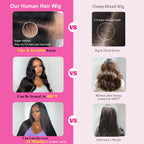 CUTE BEIN Glueless Human Hair Wig cap construction displaying the adjustable straps and interior combs