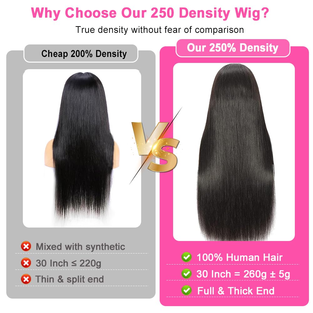 CUTE BEIN Long Straight Black Wig showcasing thirty inches of premium sleek human hair strands