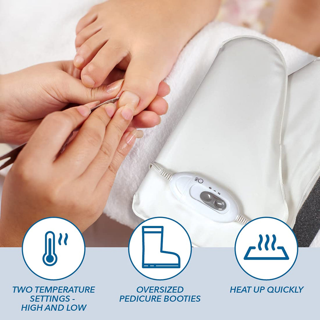 ForPro moisturizing foot warmers plugged in and ready for use