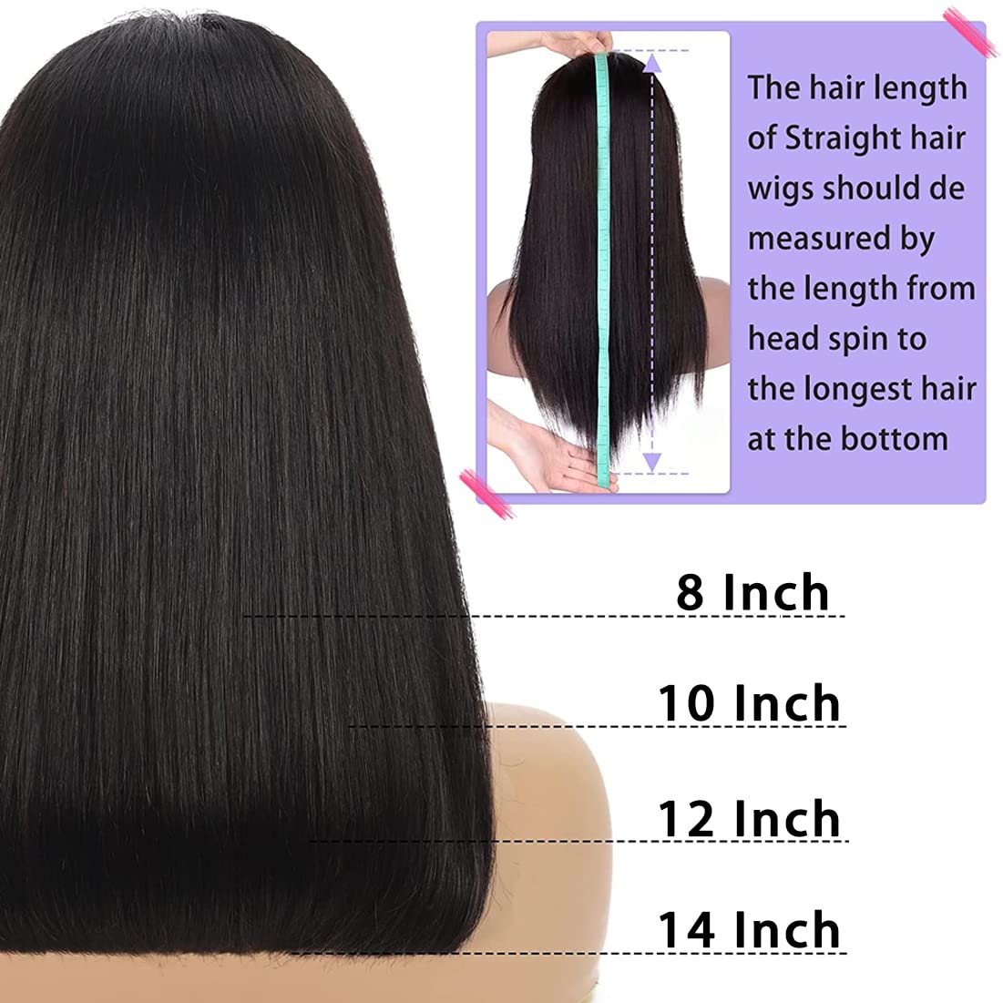 Premium 180 percent density straight human hair texture close up view highlighting silkiness and shine