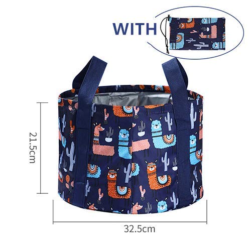 Foldable foot spa bucket in a camping setting