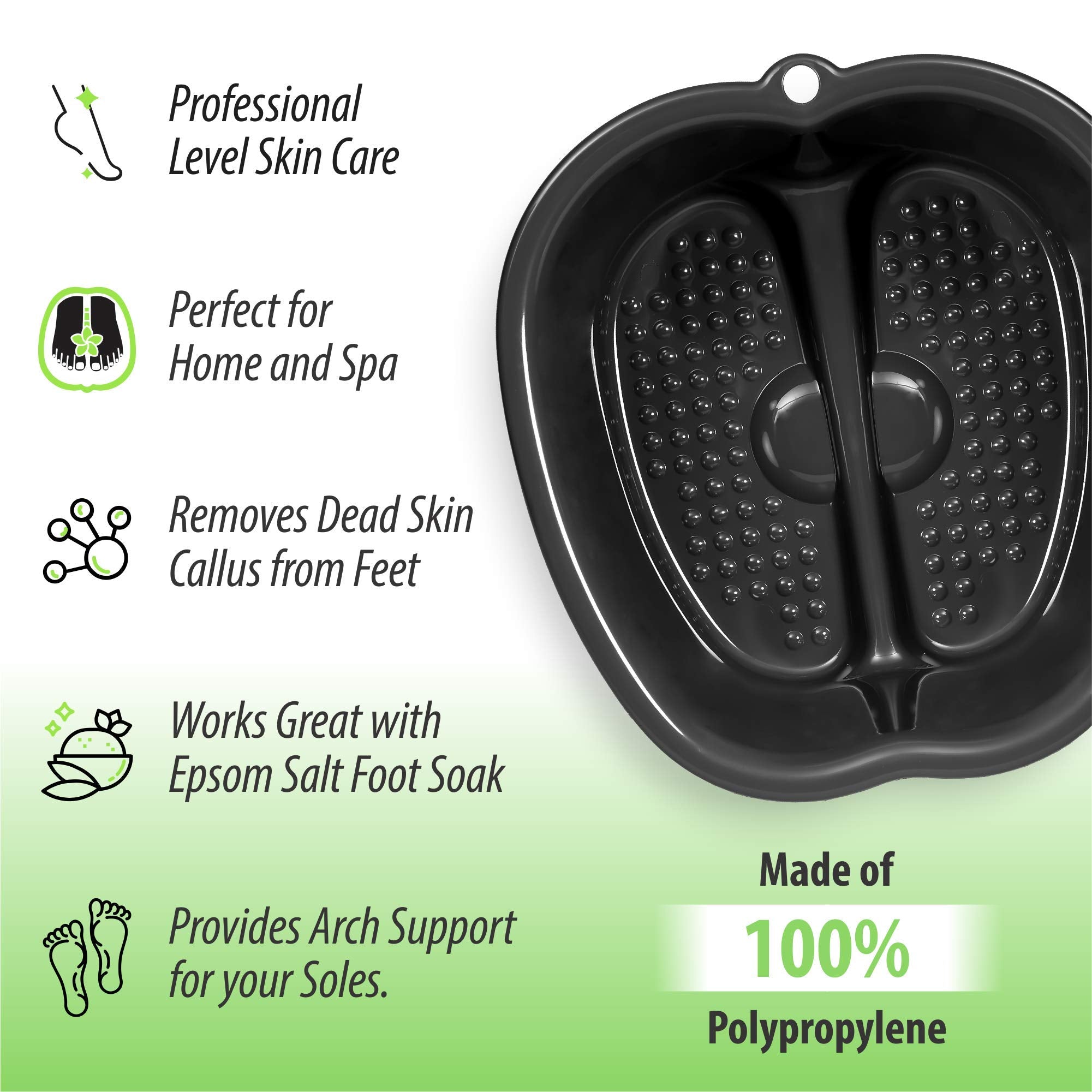 Side view of Foot Cure extra large foot bath basin