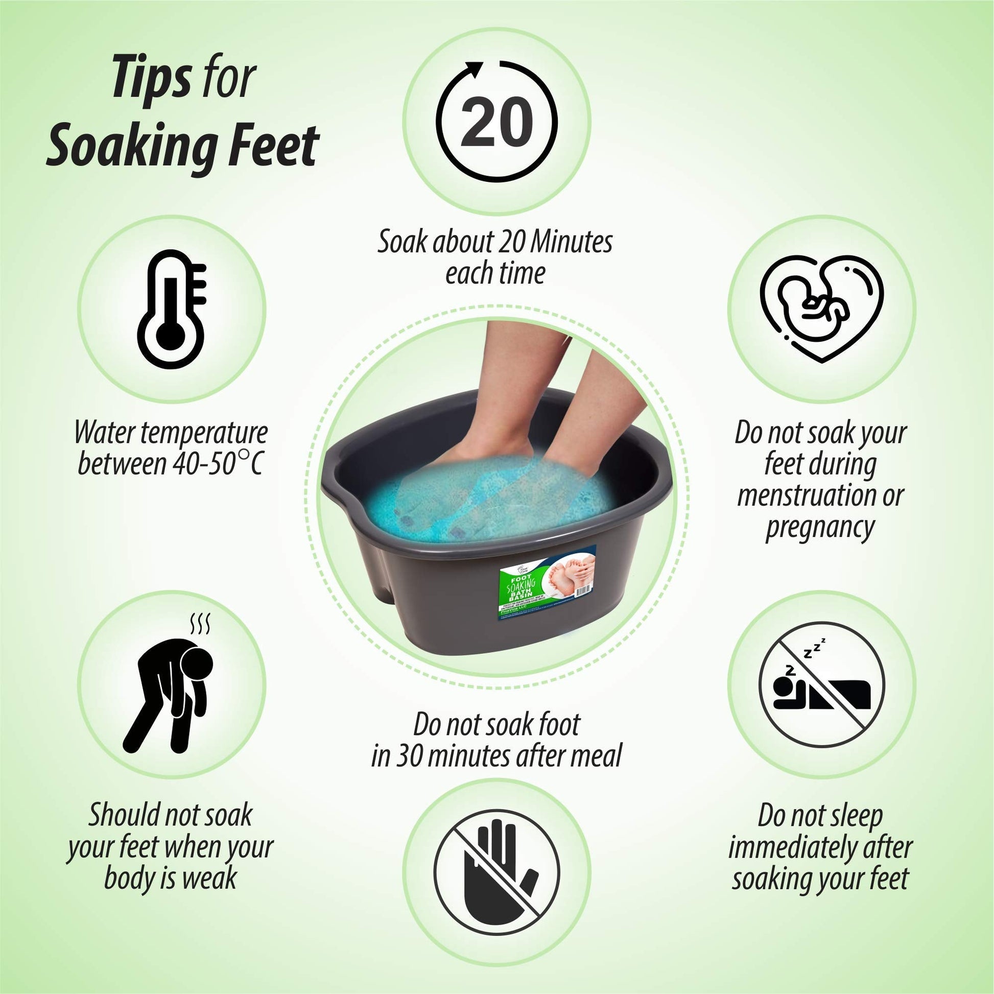 Packaging and product view of Foot Cure USA imported foot basin