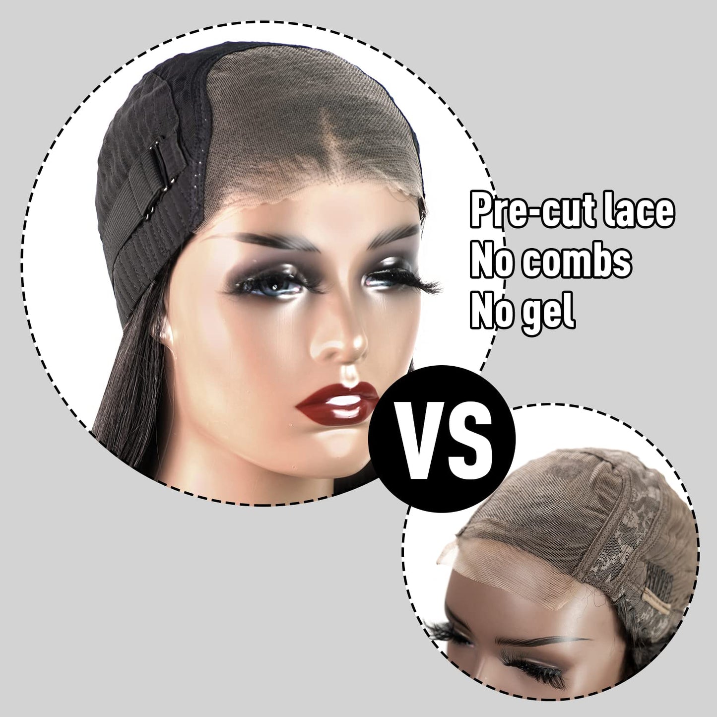 Sdeycui beginner friendly glueless straight human hair wig being applied without glue
