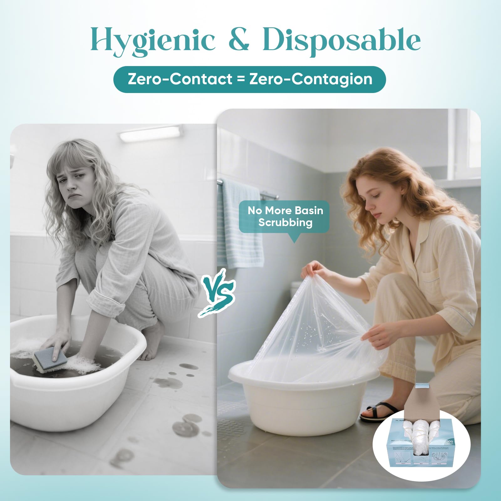 Close up of durable leak-proof material for pedicure liners