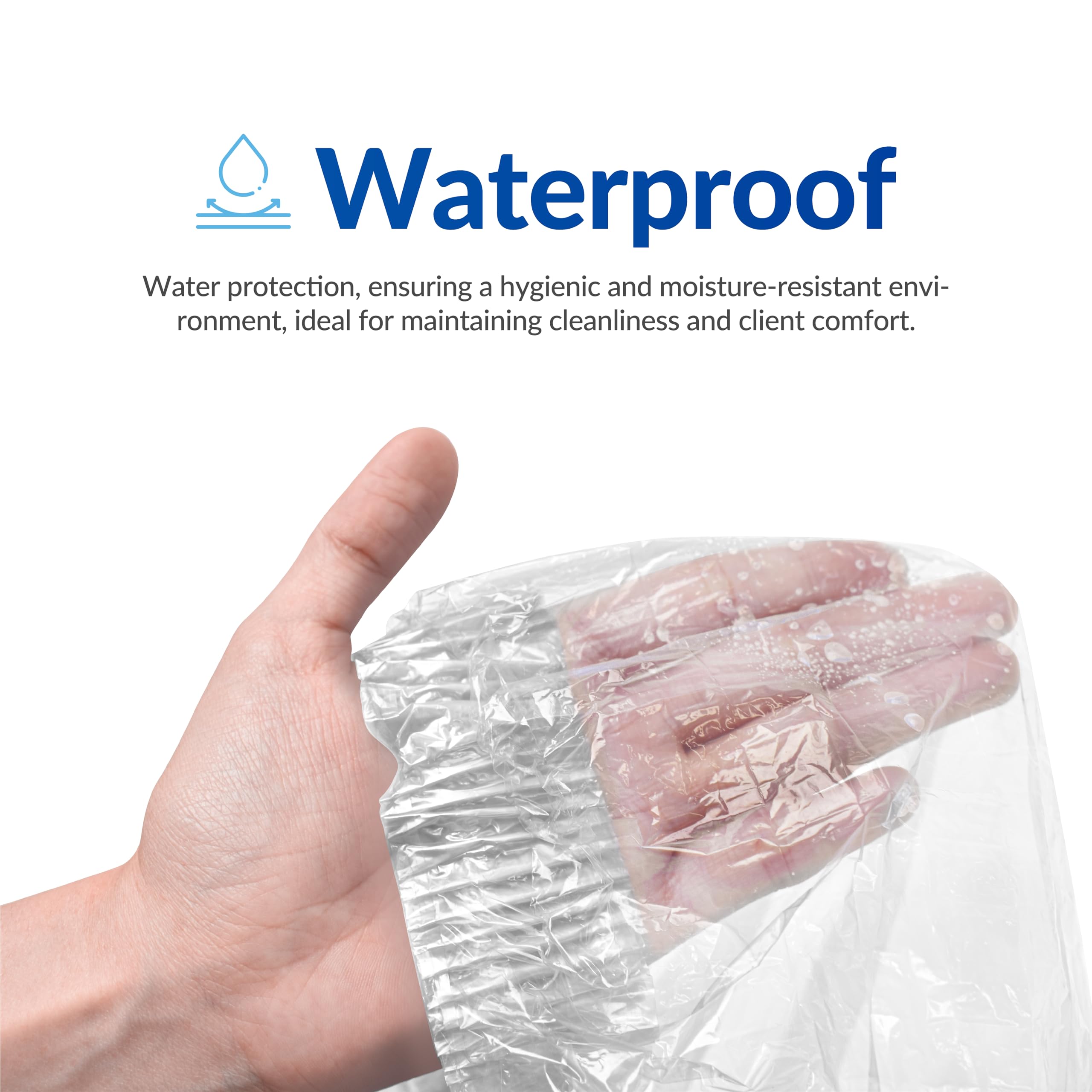 Clear plastic foot bath liners with elastic band