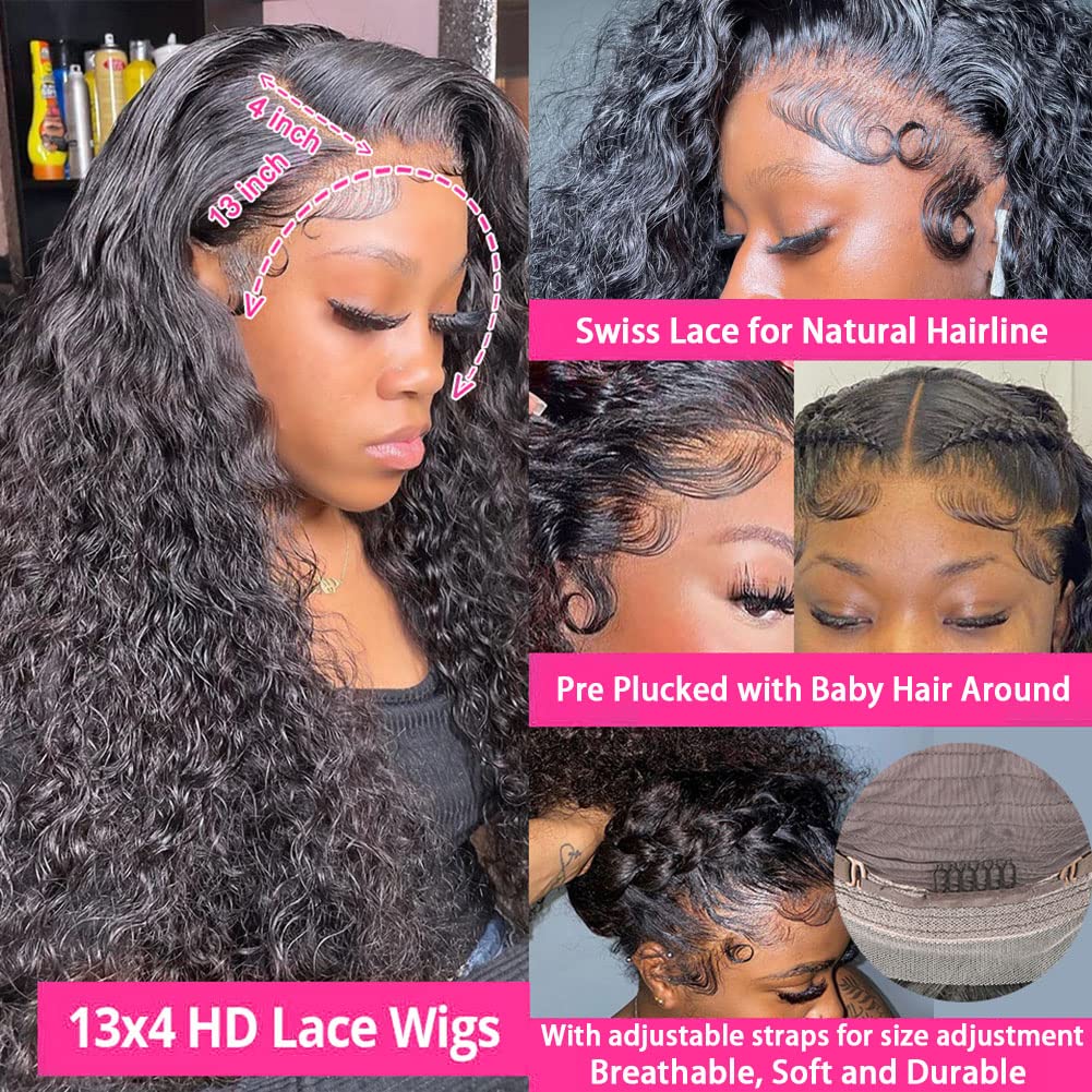 Side profile of Bangjazz deep wave lace frontal wig