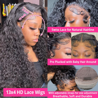 Side profile of Bangjazz deep wave lace frontal wig