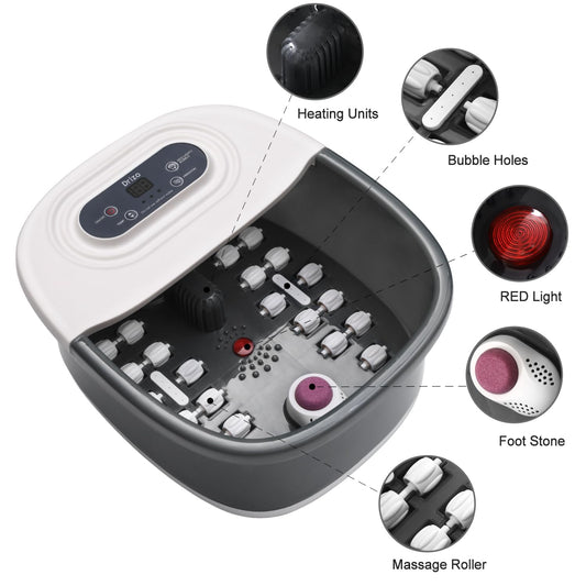 Side view of Drizo foot massager with digital temperature display