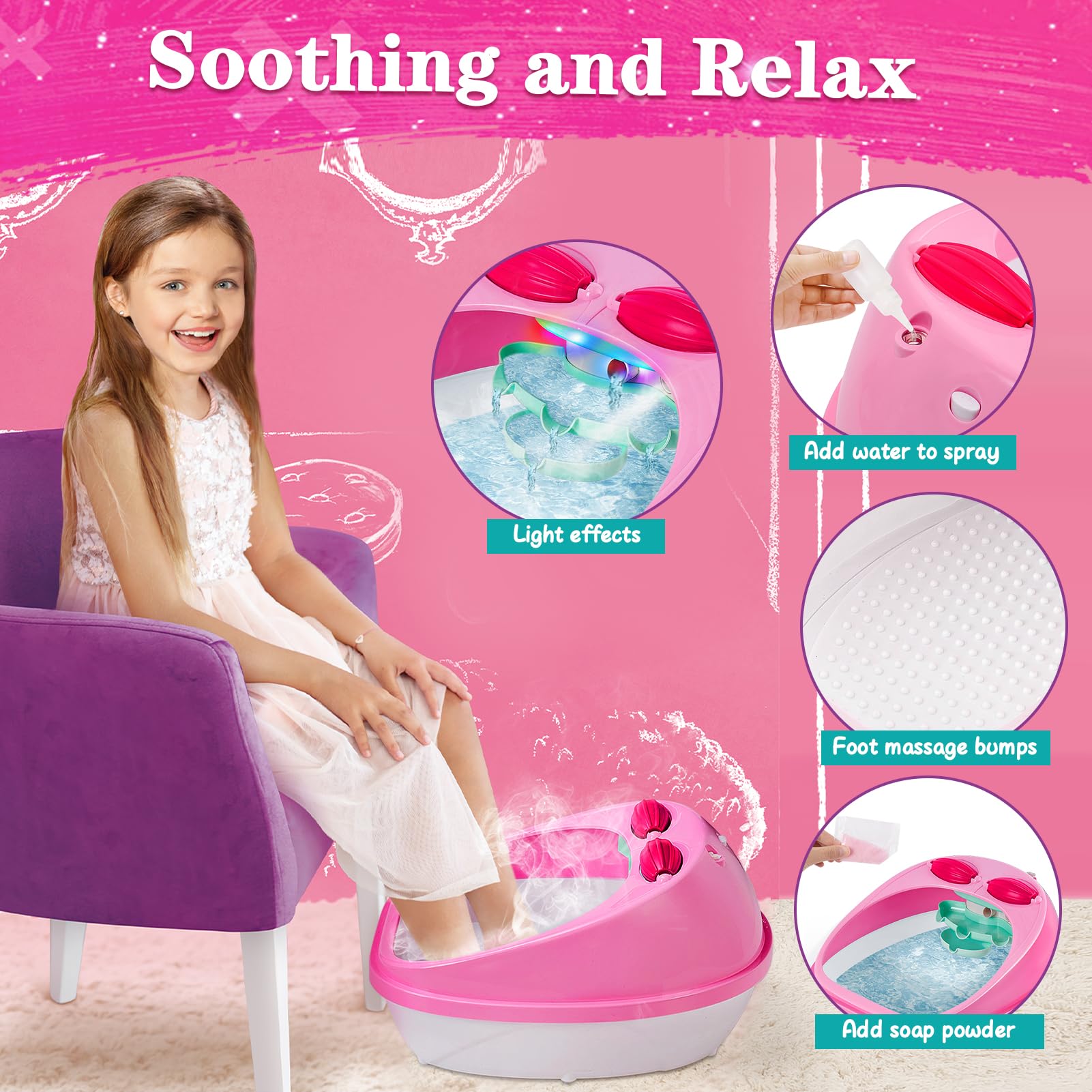 Close up of the Bobuexer massage foot soak tub for kids.