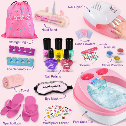 Kids nail art set including polishes and stickers.