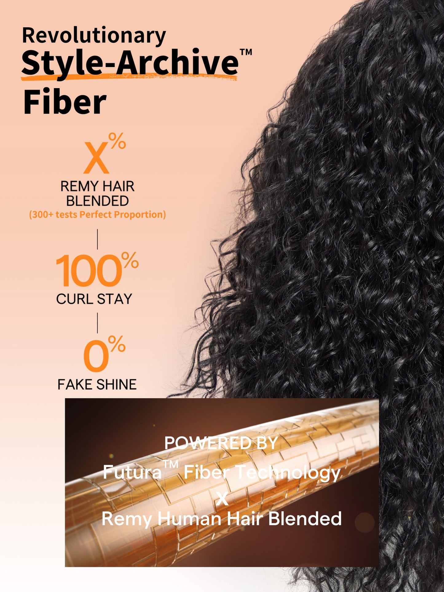 Model showcasing GORGIUS Veralux blend curly wig with face framing curtain bangs in daylight