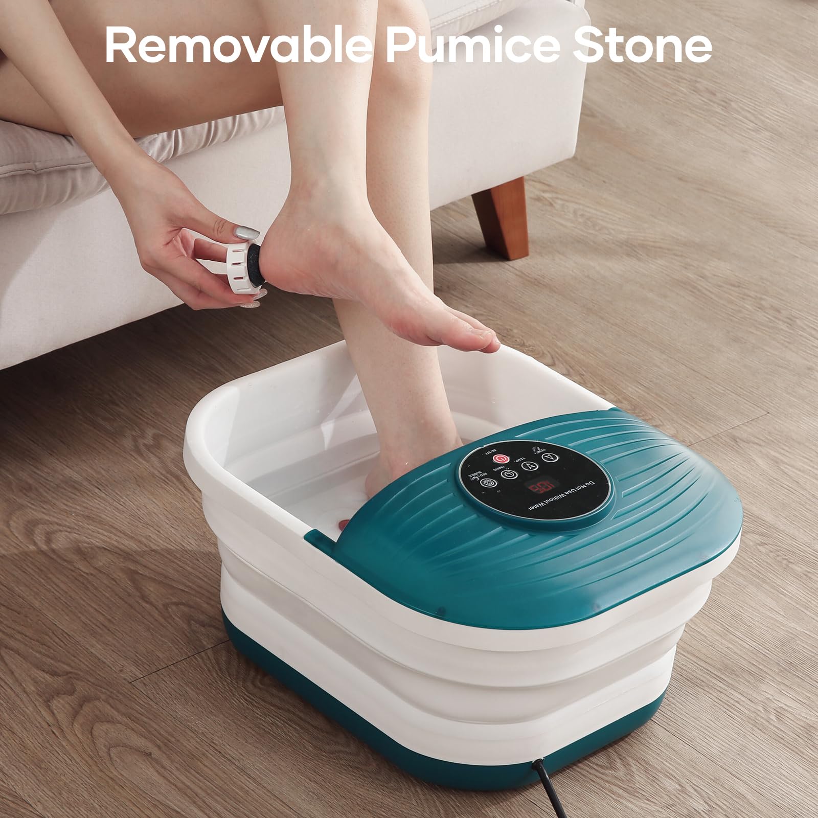 Close up of 16 massage rollers in CureCure foot spa