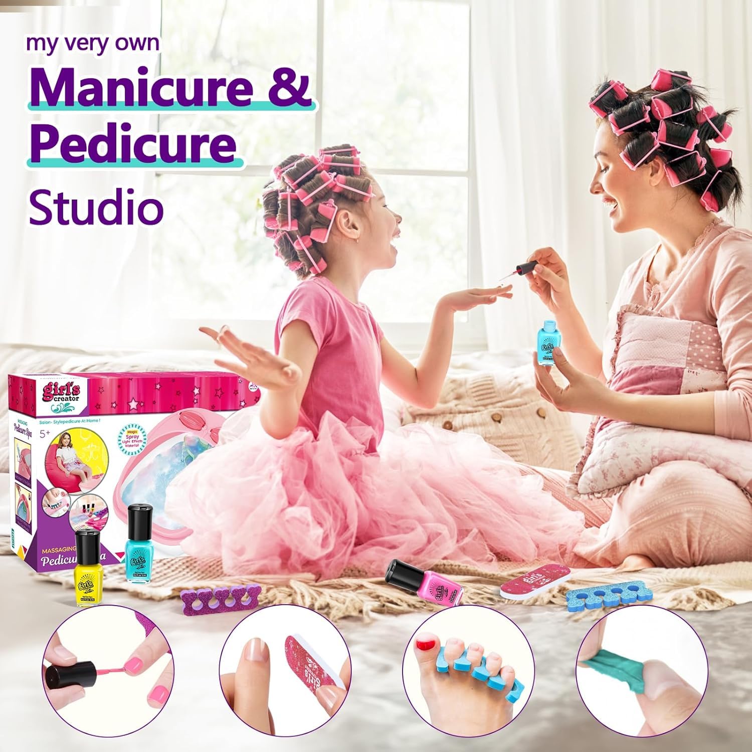 Yoloflix spa gift set including sensory beads and nail tools