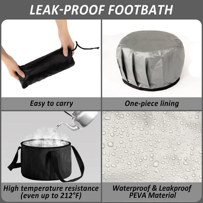 Side view of JSVSLTD collapsible foot bath for camping