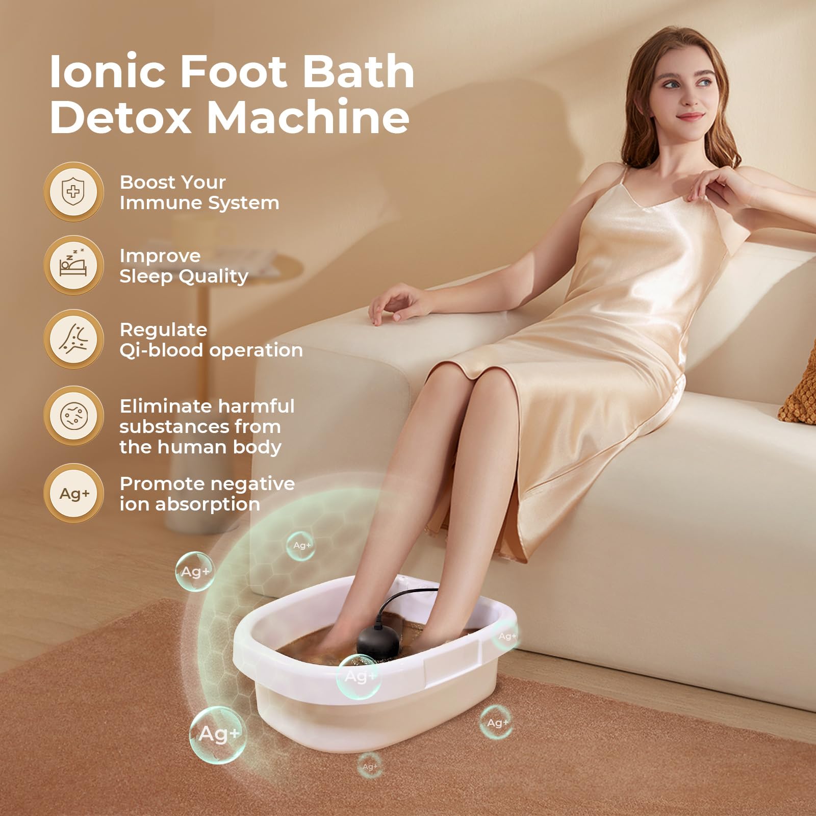 MSFOOT ionic foot bath machine with basin and controller