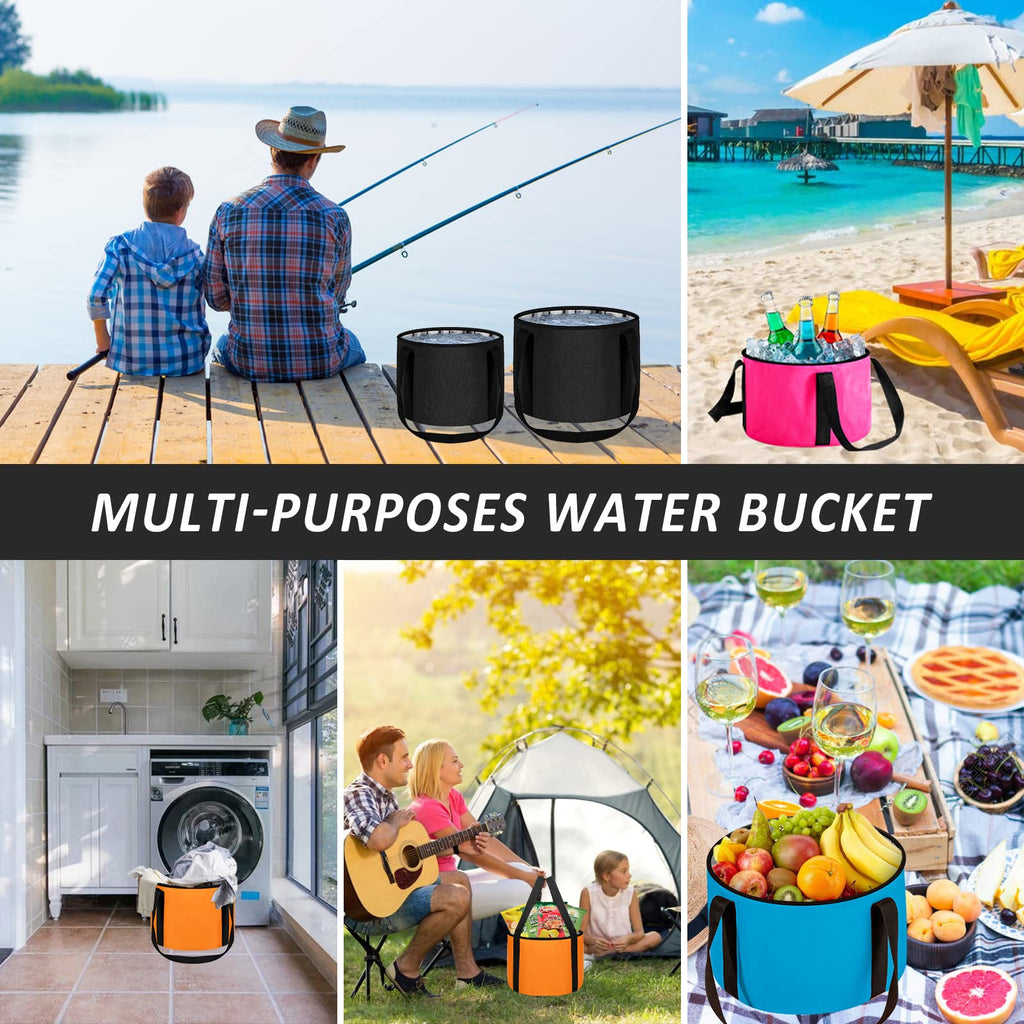 Lifestyle image of the foot soaking bucket used during outdoor camping