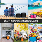 Lifestyle image of the foot soaking bucket used during outdoor camping