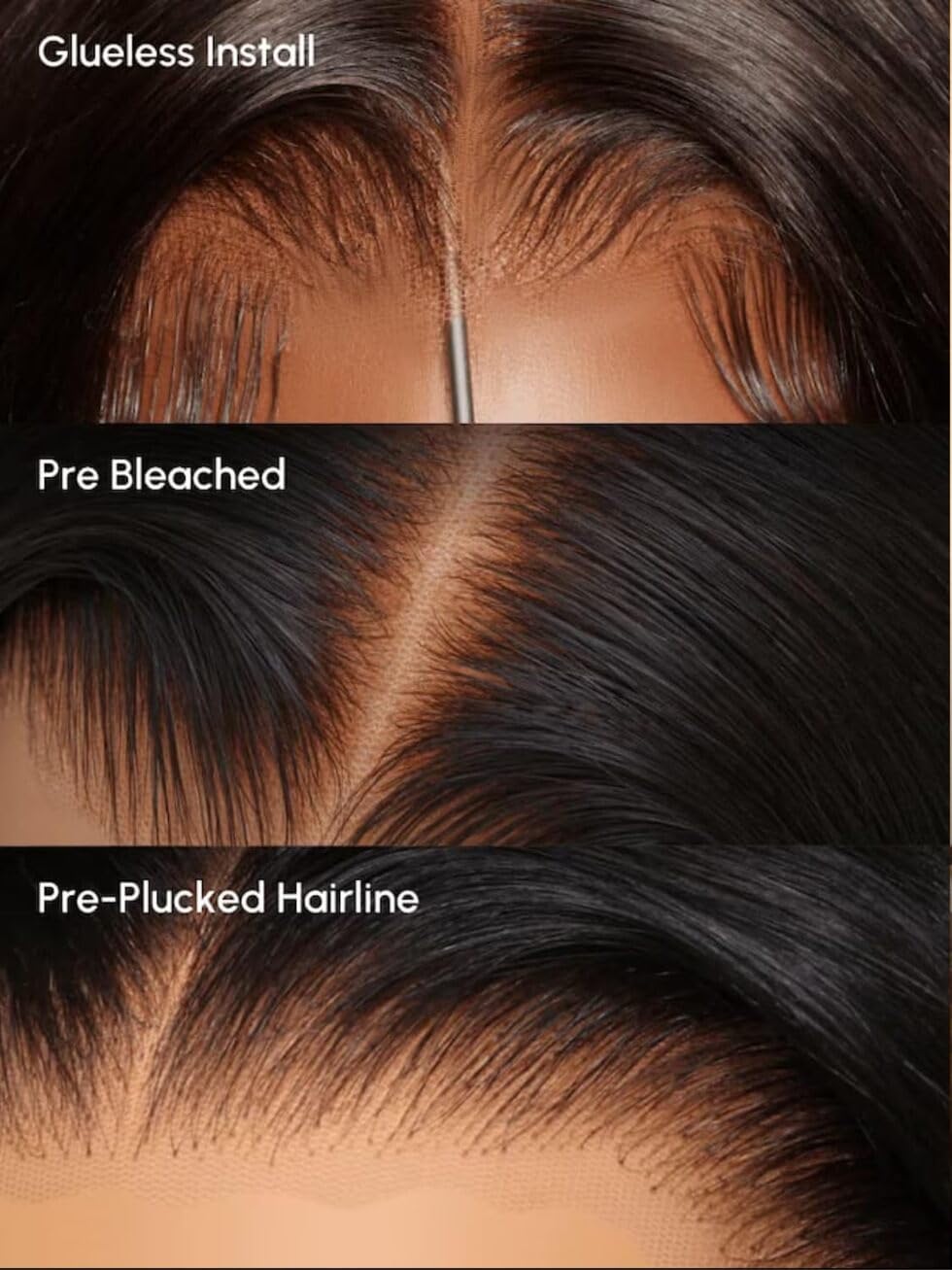 Premium packaging of the UNICE imported beauty collection showcasing authentic human hair product details