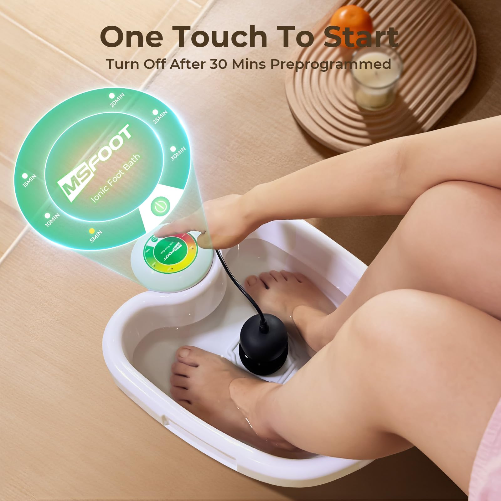 MSFOOT foot detox machine control panel interface