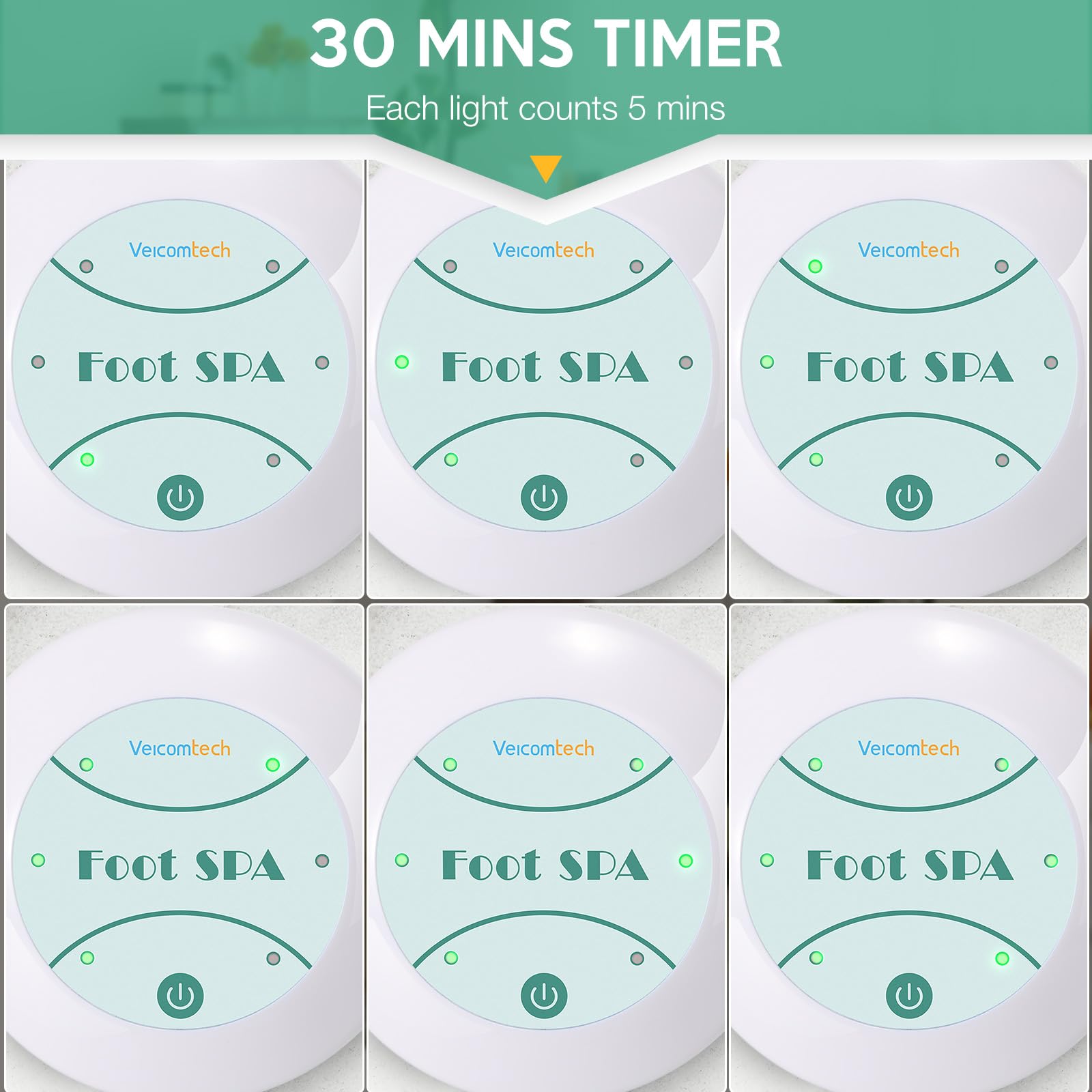 Disposable basin liners provided for hygienic foot spa use.