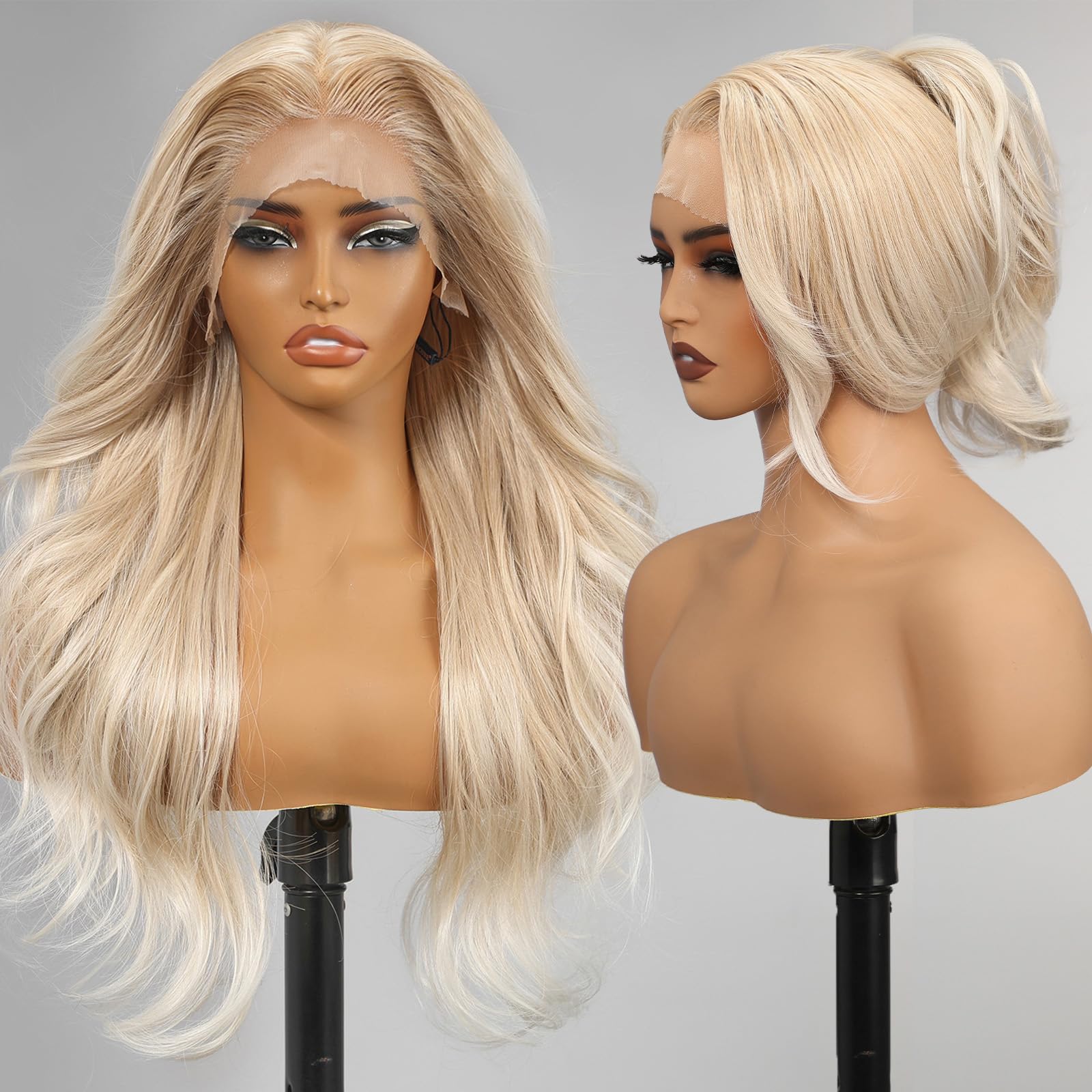 Interior view of the KOME glueless wig cap showing the stretchable memory net and silicone grip