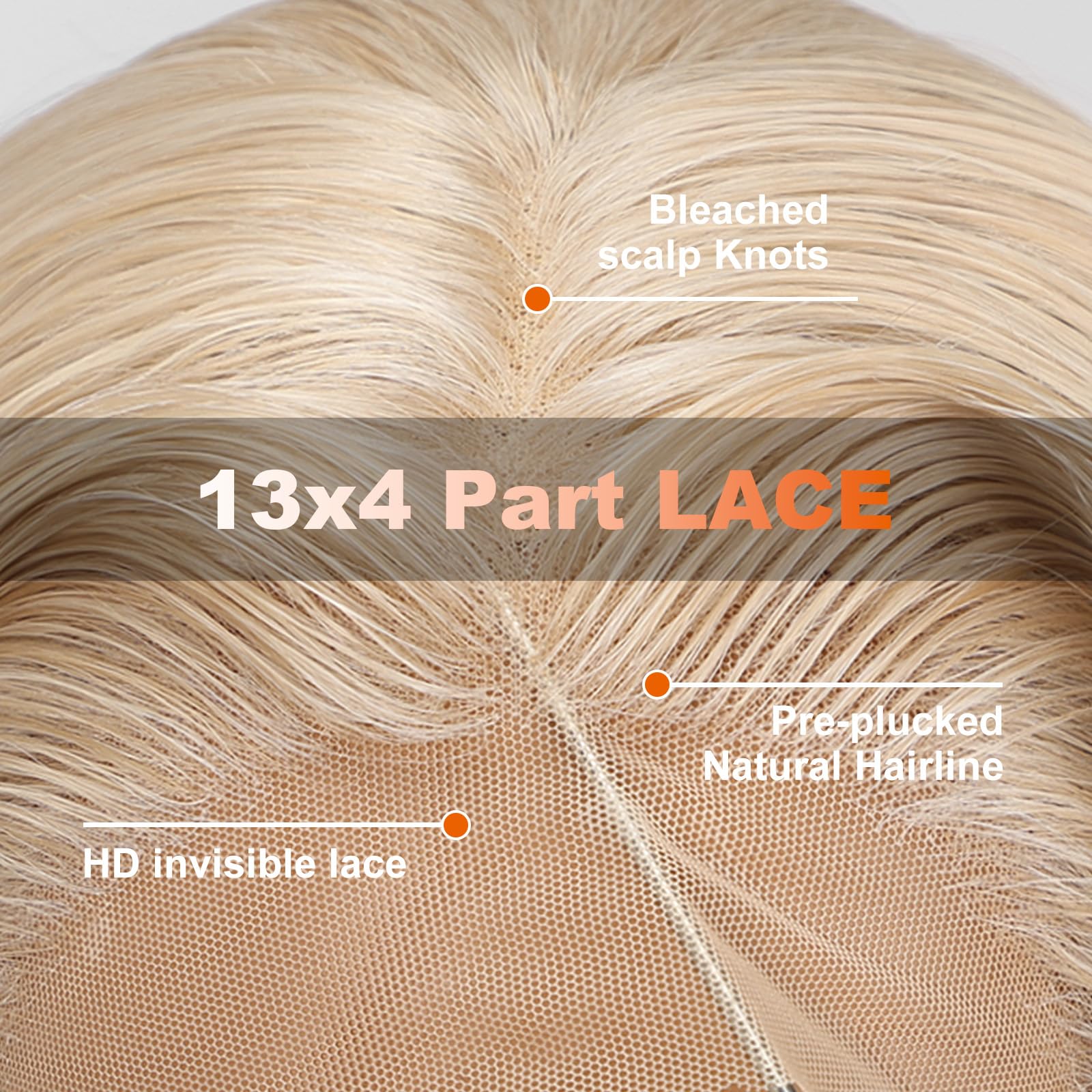 Detailed texture shot of the silk protein coated heat resistant blonde synthetic hair fibers